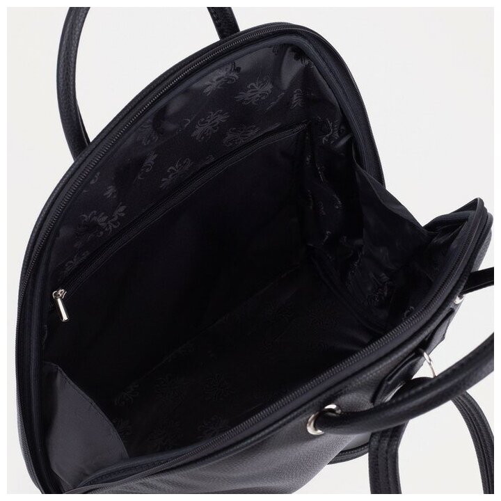 Сумка-рюкзак на молнии, цвет чёрный - фотография № 5