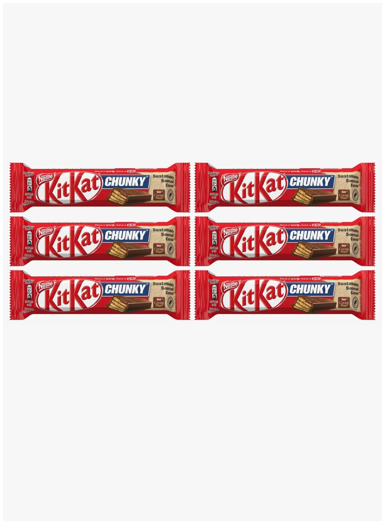 Батончик KitKat Chunky Cocoa Plan, 6 шт по 40гр. (Болгария)