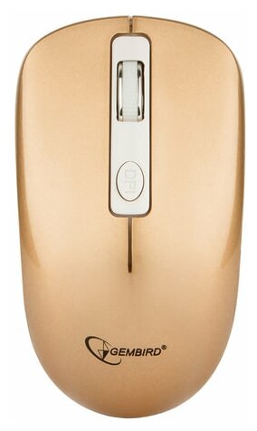 Мышь беспроводная бесшумная GEMBIRD MUSW-400-G, комплект 5 шт., 3 кнопки+1 колесо-кнопка, оптическая, бело-золотая