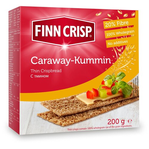 Сухарики ржаные Finn Crisp с тмином, 200 г, 30 шт. в уп.