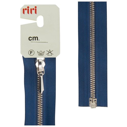 фото Молния металл, ni, слайдер tropf, 3 мм, разъёмная 1 замок, 60 см, цвет 2626, кобальт синий riri