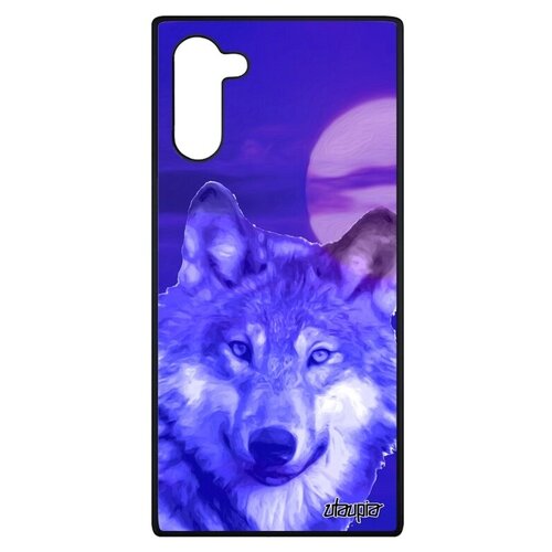 фото Стильный чехол на смартфон // samsung galaxy note 10 // "дикий волк" дизайн лютый, utaupia, фиолетовый