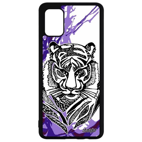фото Противоударный чехол на смартфон // samsung galaxy a51 // "тигр" африка стиль, utaupia, фиолетовый