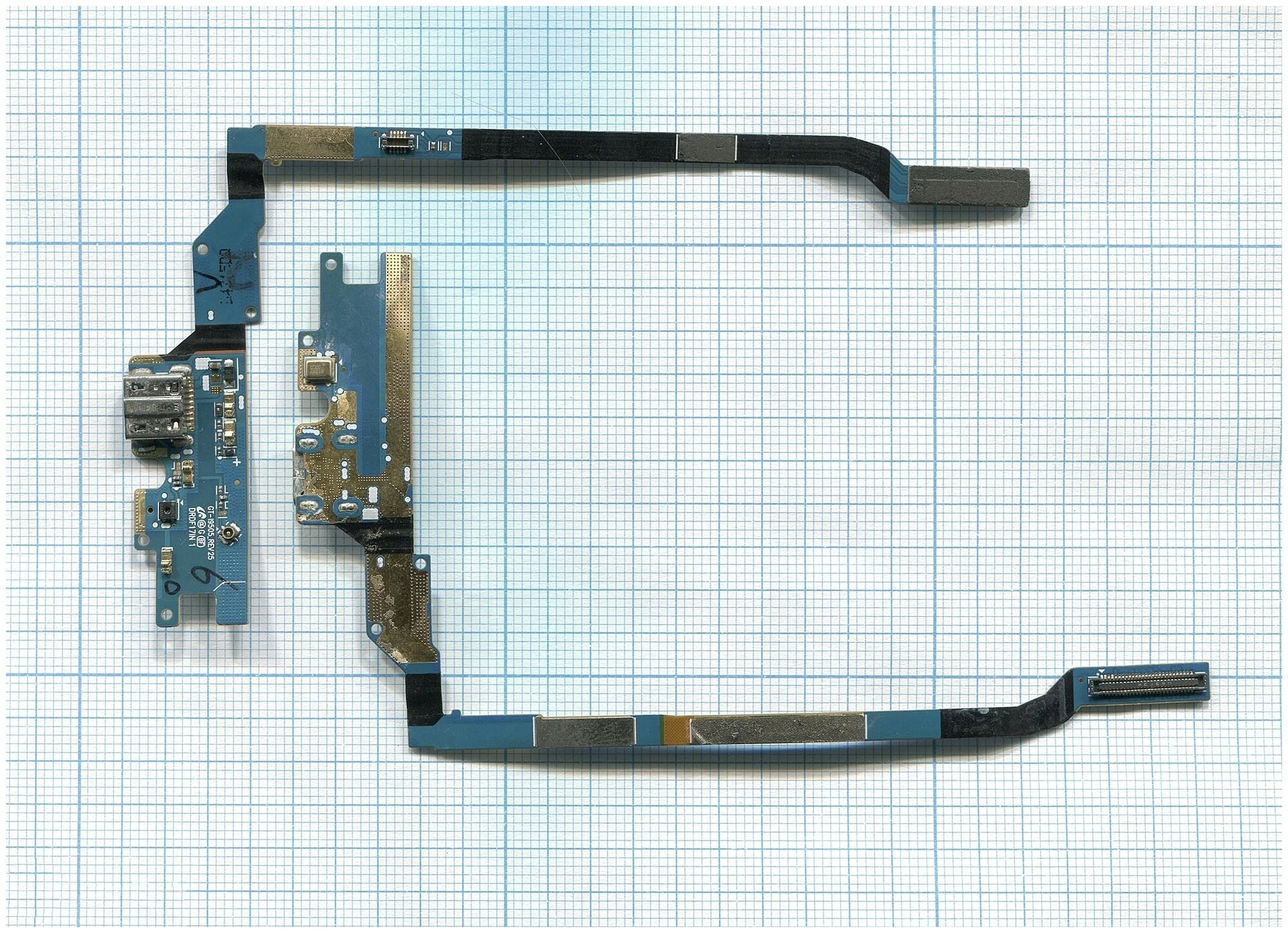 Разъем Micro USB для Samsung i9505 (плата с системным разъемом, микрофоном и шлейфом)