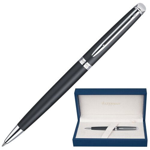 Ручка подарочная шариковая WATERMAN Hemisphere Matt Black CT, черный матовый лак, хромированные детали, синяя, S0920870