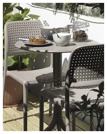 Стол трансформер обеденный NARDI Step + Step Mini для сада, дома и дачи, цвет тортора, 60 см