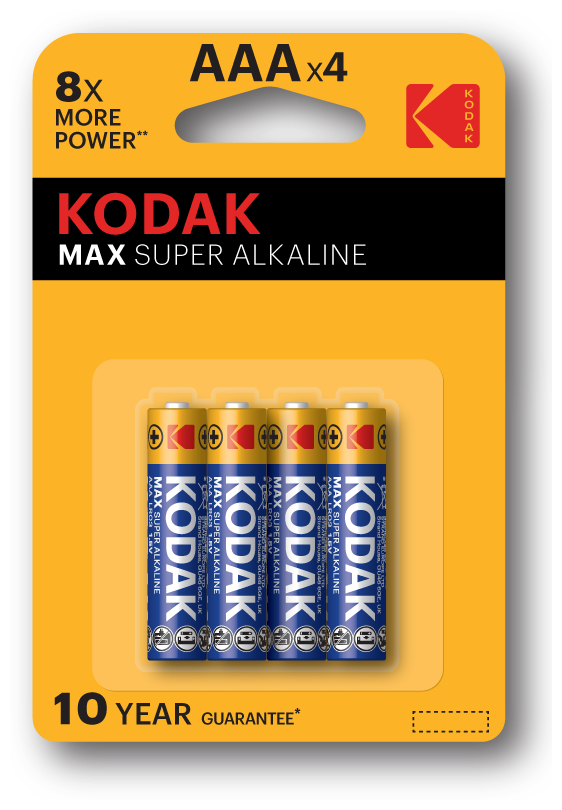 Элемент питания Kodak Max Super Alkaline AAA LR03 бл 4
