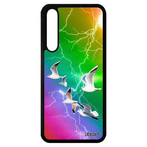 фото Защитный чехол для мобильного // huawei p20 pro // "чайки" стиль море, utaupia, голубой