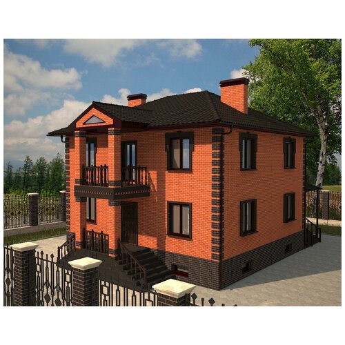 Проект жилого дома SD-proekt 22-0024 (204,72 м2, 11,69*10,39 м, газобетонный блок 400 мм, облицовочный кирпич)
