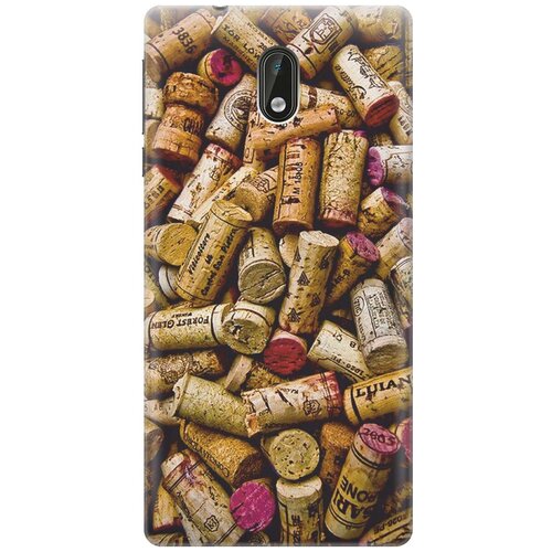 фото Re:pa накладка transparent для nokia 3 с принтом "россыпь винных пробок"
