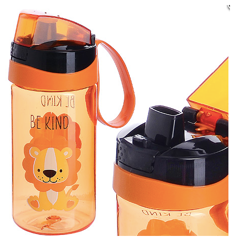 Бутылка для воды 520 мл. детская пластик оранжевая