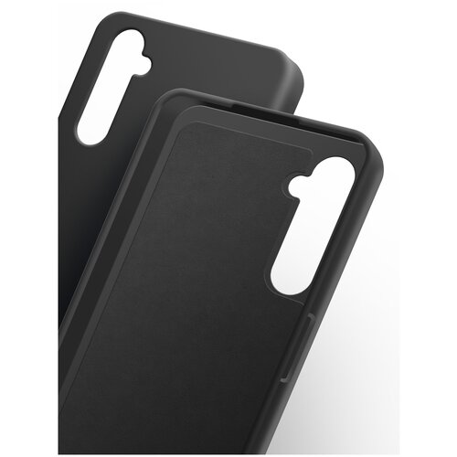 Чехол на Realme 6/ 6s ( Риалми 6/6С ) силиконовый бампер накладка с защитной подкладкой микрофибра черный Brozo