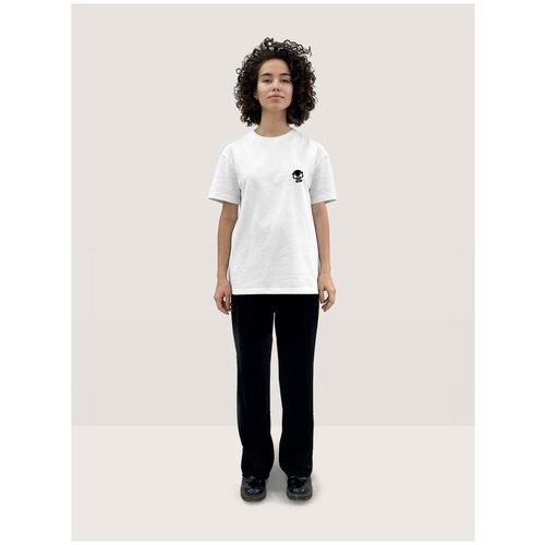 Футболка женская белая ттр minimal trend череп - 1128