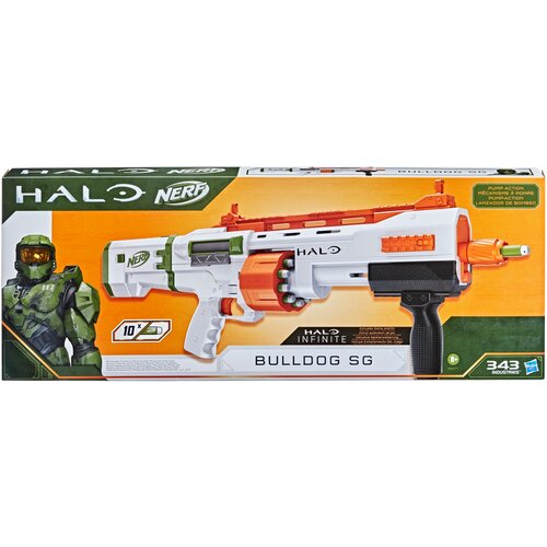 Бластер Halo Bulldog SG (E9271), белый/оранжевый hasbro бластер нерф фортнайт дробовик