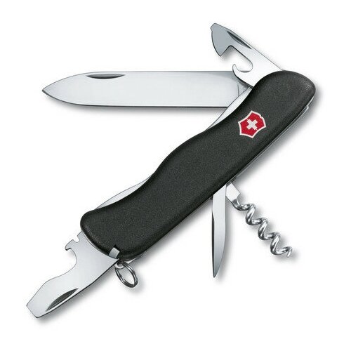 Нож Victorinox Picknicker, 111 мм, 11 функций, черный (0.8353.3) нож victorinox picknicker 111 мм 11 функций с фиксатором лезвия красный