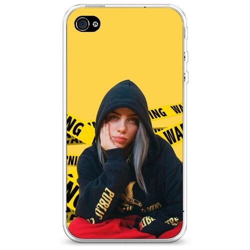 фото Силиконовый чехол "billie eilish warning" на apple iphone 4/4s / айфон 4/4s case place