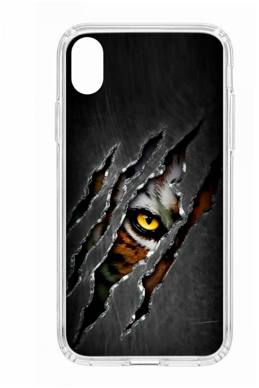 Чехол для iPhone XR Kruche Print MagSafe Тигриный глаз,прозрачная накладка с защитой камеры,с рисунком,противоударный силиконовый бампер с принтом