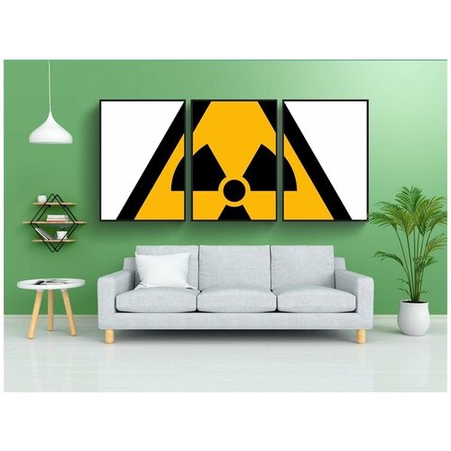 фото Набор модулных постеров для интерьера "радиоактивный, символ, предупреждение" 60x90 см. в тубусе, без рамки lotsprints