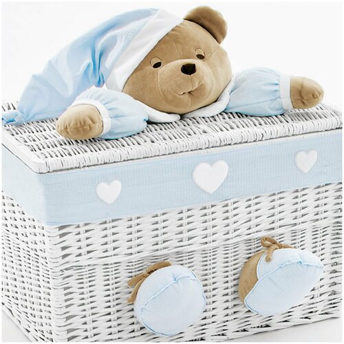 Nanan Корзина Голубая С Мишкой Puccio Маленькая
