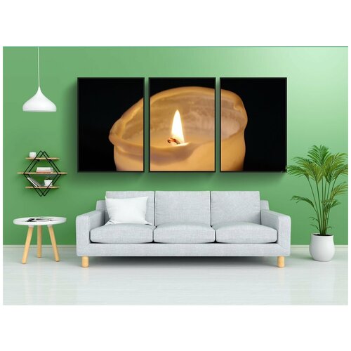 фото Набор модулных постеров для интерьера "свеча, горе, свет" 60x90 см. в тубусе, без рамки lotsprints