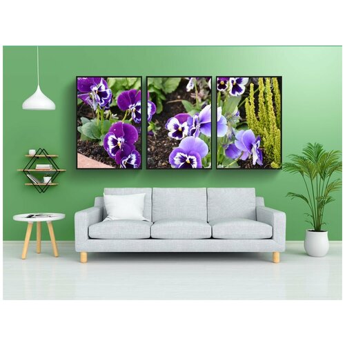 фото Набор модулных постеров для интерьера "посадка, цветок, stiefmütt cher chen" 60x90 см. в тубусе, без рамки lotsprints