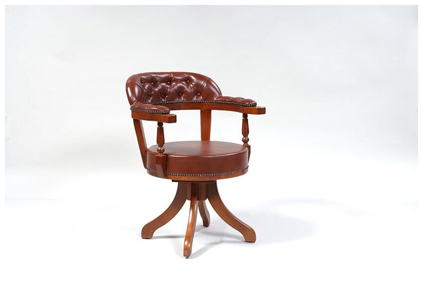 Кресло Кенигсберг на ножках с поворотным механизмом Л-01 Начиола / стул для дома, офиса, библиотеки, кабинета, гостиной / деревянная мебель /