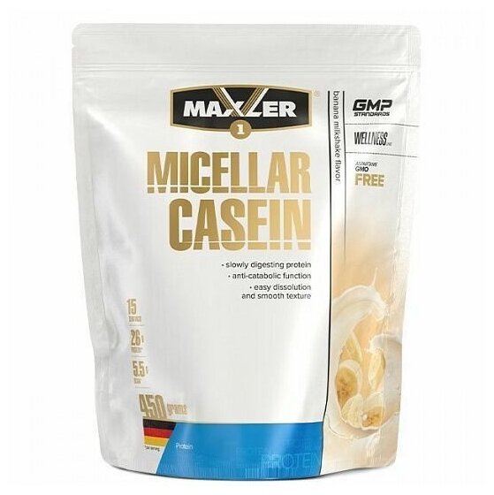 MAXLER EU Micellar Casein (Пакет) 450г (Banana Milkshake Flavor)