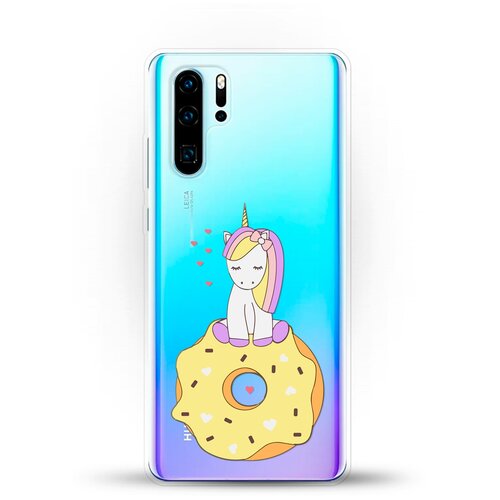 фото Силиконовый чехол единорог на пончике на huawei p30 pro andy & paul