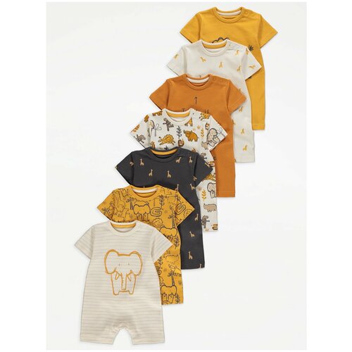 Боди с короткими рукавами и принтами в стиле Джунгли, George, 56-62