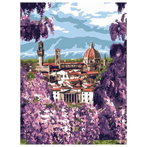 фото Lori набор для раскрашивания по номерам (на картоне) 40 х 30 см сад в каталонии ркн/ф-366 1 шт.