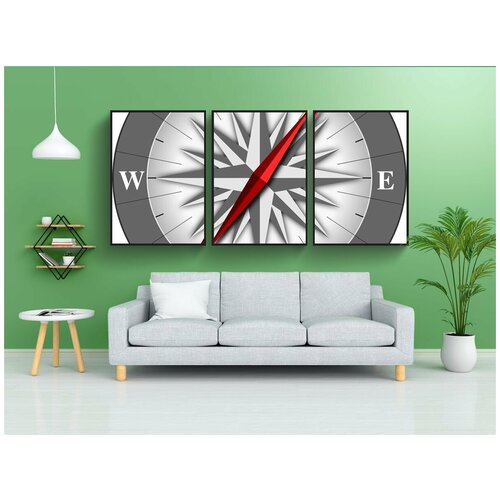 фото Набор модулных постеров для интерьера "компас, роза ветров, навигация" 60x90 см. в тубусе, без рамки lotsprints