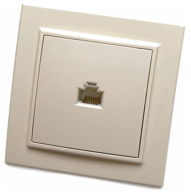 Розетка компьютерная 1-местная RJ-45, STEKKER серия Эрна, слоновая кость, PST00-9007-02