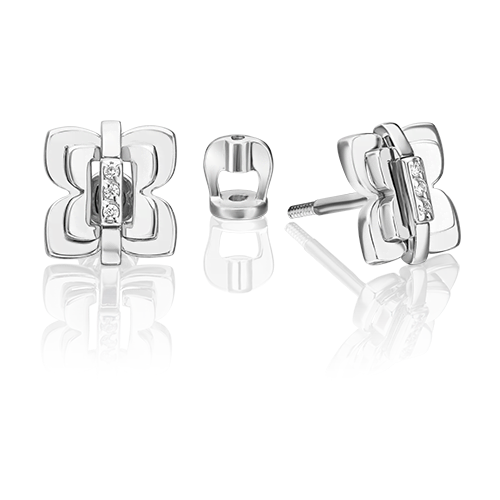 PLATINA jewelry Серьги из белого золота 585 пробы с бриллиантом 02-5011-00-101-1120
