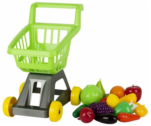 Тележка для супермаркета с фруктами и овощами стром У958-1 зеленая