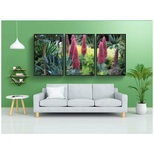 фото Набор модулных постеров для интерьера "цветы, растения, сад" 60x90 см. в тубусе, без рамки lotsprints