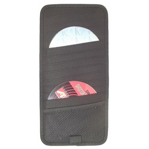 фото Держатель cd дисков на солнцезащитный козырёк, портмоне для автомобиля, на 12 дисков, vs-12 - чёрное