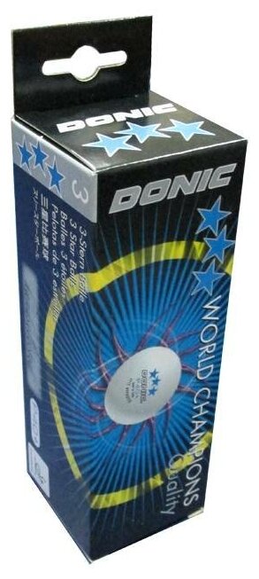 Мячи для настольного тенниса Donic 3* P40+ Plastic x3, White