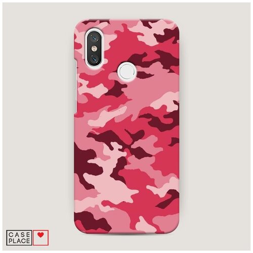 фото Чехол пластиковый xiaomi mi 8 багровый камуфляж case place