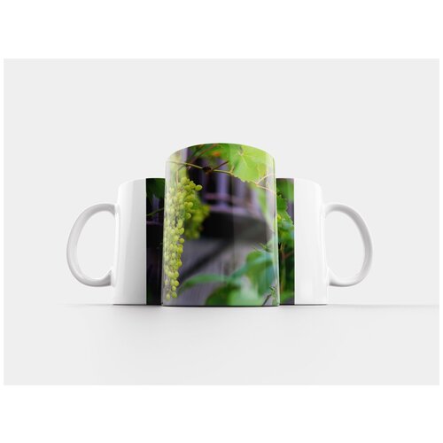 фото Кружка "листва с цветами, розовый цветок, природа" 320 мл lotsprints