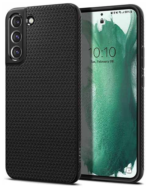 Чехол Spigen на Samsung Galaxy S22 (ACS03987) Liquid Air / Спиген чехол для Галакси С22 накладка, противоударный, с защитой камеры, черный