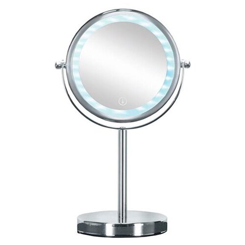 косметическое зеркало led подсветка Косметическое зеркало на подставке Kleine Wolke Bright LED-Mirror, 17,5х12х29,5 см, цвет серебряный