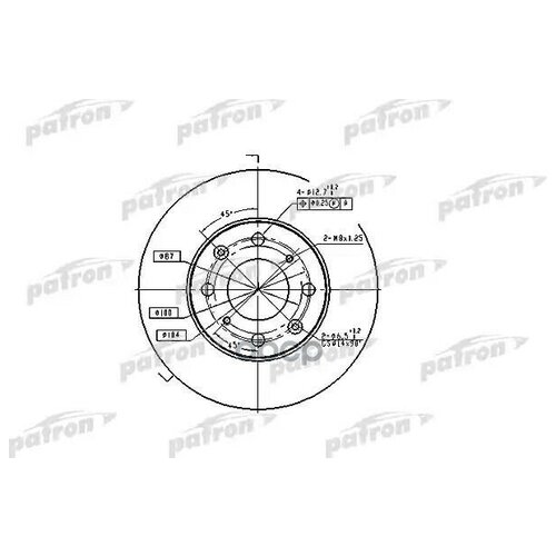 Patron PBD1807 Диск тормозной передн MG: MG ZS 01-, MG ZS Hatchback 01-, ROVER: 200 95-00, 200 хечбэк 89-95, 400 90-95, 400 хеч