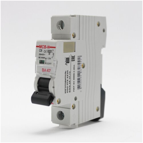 Выключатель автоматический AKEL ВА47-MCB-N-1P-C6-AC/HOMЕ, 1 шт. dpn 1p n 10a mini circuit breaker mcb