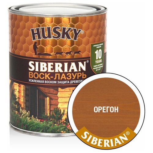 HUSKY SIBERIAN Воск-лазурь декоративно-защитный состав для древесины орегон (0,9л)