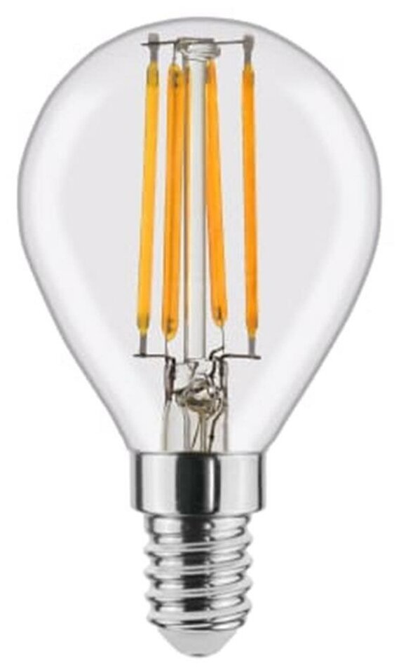 Лампа светодиодная филаментная Lexman E14 220 В 4.5 Вт шар янтарный 470 лм белый свет