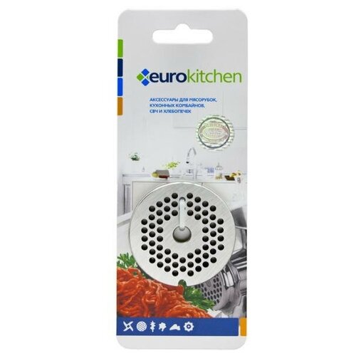 euro kitchen gr1 6 bosch решетка для мясорубки Решетка Eurokitchen для мясорубки/кухонного комбайна, 53 мм, диаметр отверстий 3 мм