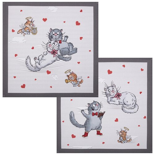 Набор салфеток Santalino из 2 штук Романтика 44х44 см 100 хлопок твил белый 850-722-8 705₽