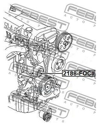 Ролик Руч. Ремня Ford Focus Ii 2008-2011 Febest арт. 2188-FOCII