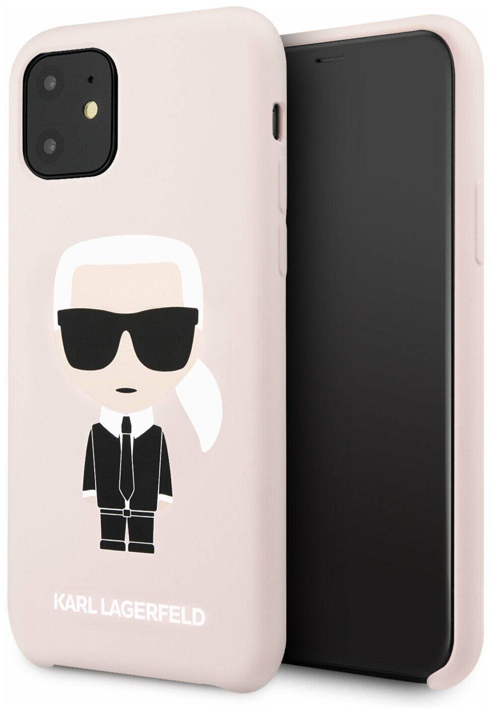 Чехол Lagerfeld для iPhone 11 Liquid silicone Iconic Karl Hard Pink