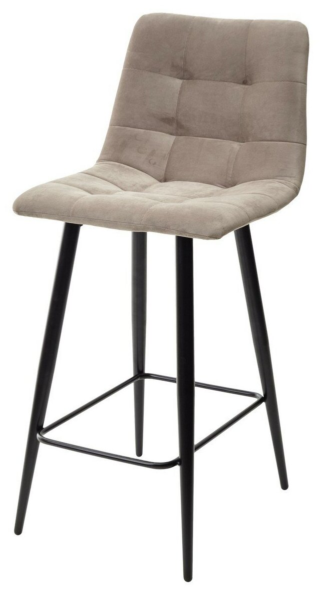 Полубарный стул для кухни CHILLI-Q латте #25, велюр / черный каркас (H=66cm) m-sity (м-сити)